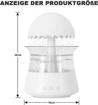 Зволожувач повітря, Кімнатний зволожувач, Зволожувач 450 мл, Зволожувач повітря для спальні, Хмарний зволожувач повітря для дому, Офісу, Кімнати, Дитячої кімнати (Medium, 06u White)