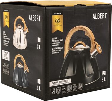 Чайник-заварник Karl Hausmann 3L з автоматичним свистком, з нержавіючої сталі для індукційних, газових та електричних плит