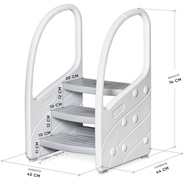 Дитяча сходинка Mealux Kiko White (арт. KD-F041-2 White)