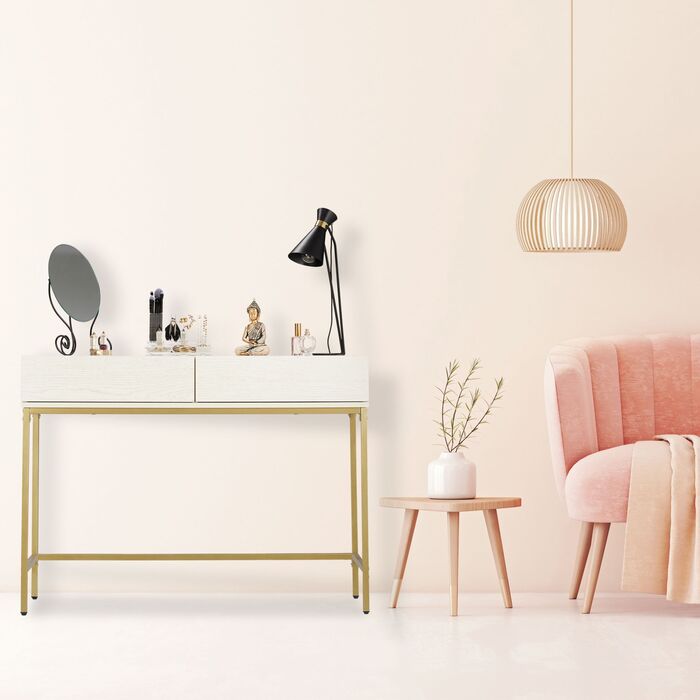 Столик-консоль Relaxdays Золотий Білий