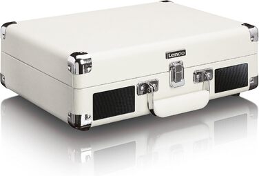 Вініловий програвач Lenco Classic Phono TT-116 з Bluetooth, 3 швидкості (33/45/78 об/хв), RCA-вихід, вбудовані стереодинаміки, вінтажний дизайн, кремовий колір