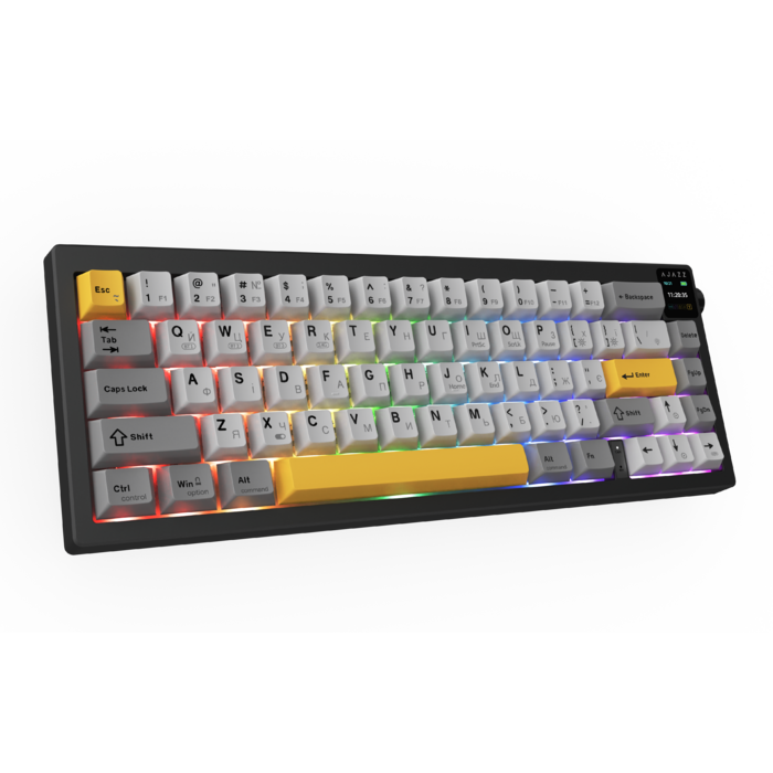 Бездротова механічна клавіатура Ajazz AK650 Flying Fish Switch - Black (AK650-FF-BGY)