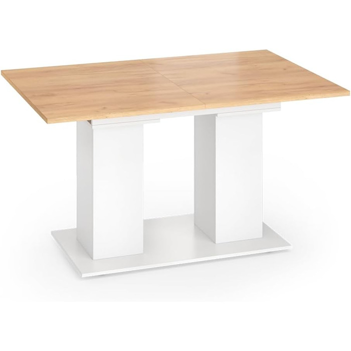 Розсувний обідній стіл Vicco Dix, дуб Goldkraft, 140 x 90 см (білий/дуб Goldkraft)