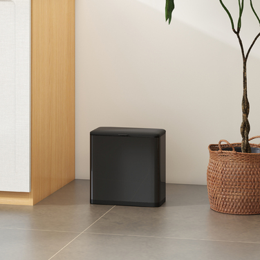 Відро для сміття HOMCOM, 8 л, може бути встановлене як на підлозі, так і підвішене, нержавіюча сталь, чорний