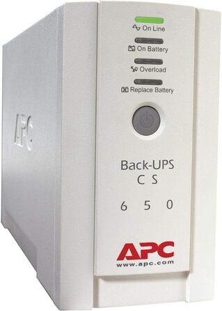 ДБЖ APC Back-UPS CS - BK650EI - джерело безперебійного живлення 650 ВА (4 виходи IEC, захист від перенапруг) (вихідна потужність 650 ВА, комплект з кабелем, 1 м)