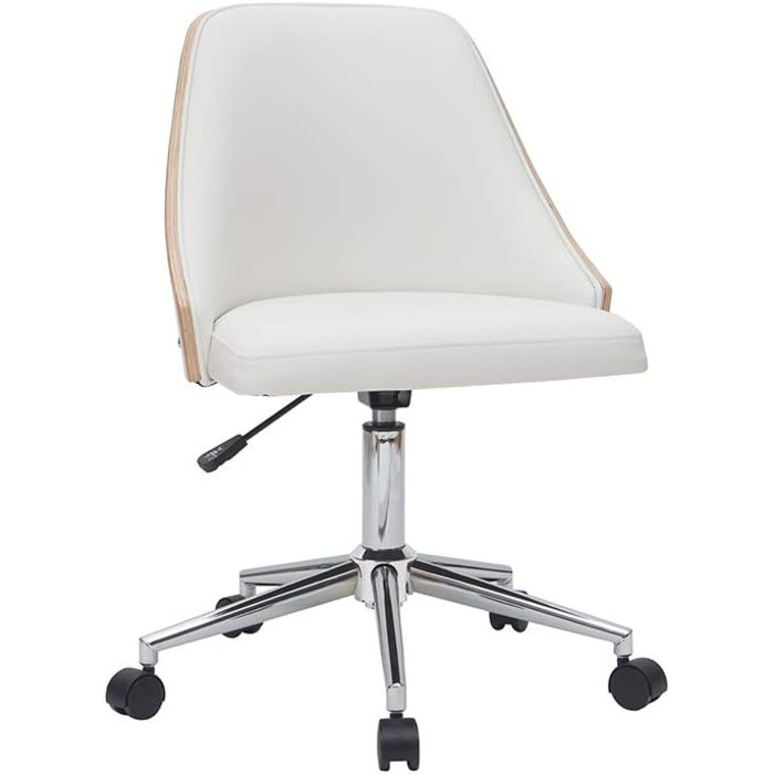 Офісне крісло Miliboo QUINO PU білий, світле дерево