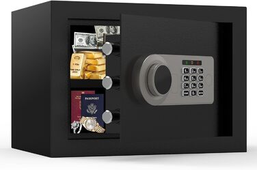 Сейф Diyife 16L з цифровим замком, сигналізацією та підсвіткою. Меблевий сейф з висувною полицею, з міцної сталі SPCC, 35x25x25 см, 2 ключі. Для дому, офісу, готелю.