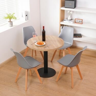 Кухонний стіл Mingone 80x80 см з дерев'яною стільницею та металевими ніжками. Квадратний стіл з колекції для вітальні, балкону або їдальні. З колекції Mingone, колір дуб.