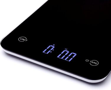 Кухонні ваги Ozeri Touch з сенсорним керуванням, скляна платформа, чорний колір