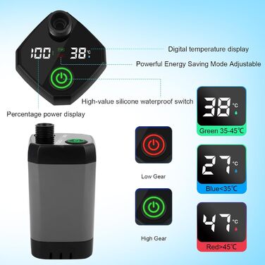 Портативна душова кабіна для кемпінгу з акумулятором та насосом, 6000mAh. Модель для відпочинку, подорожей, автомийки. З набором душової лійки та шлангом, складаний бак.