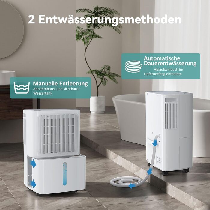 Електричний осушувач повітря Leenon 16L для підвалу, квартири, ванної кімнати. Тиха робота 36dB, режим сну, таймер 24H, сушка білизни, автоматичний перезапуск, 35м²