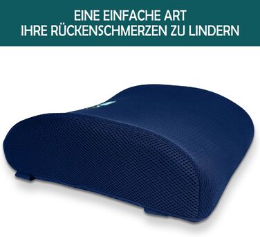 Підкова для спини JX OFFICE блакитна ергономічна з Memory Foam - для офісу, крісла, дому. Зменшує та запобігає болям у спині