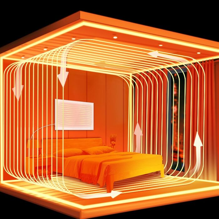 Інфрачервовий нагрівач для стін Mursche 450W з термостатом та Wi-Fi керуванням. Електричний інфранагрівач для дому, енергозберігаючий, з пультом дистанційного керування та можливістю настінного монтажу.