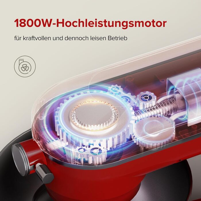 Кухонна машина Chefree M500 Profi: планетарний міксер 7л, 1800W, LED-дисплей, 10 швидкостей, 3 насадки (міксер, віночок, гак)