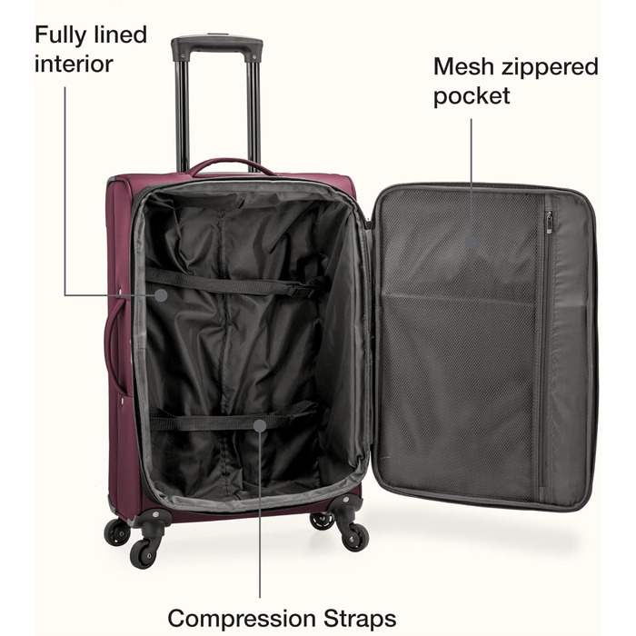 Чемодан U.S. Traveler Anzio Softside Розширюваний Spinner, 22 дюйми, блакитно-зелений