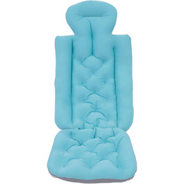 Килимок для ванни 113x40 см з подушкою для тіла, ергономічна підтримка голови, шиї та спини (синій)