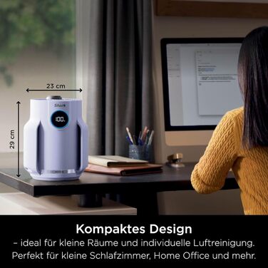 Повітряний фільтр Shark NeverChange HP150EU: для кімнат до 60 м², HEPA-фільтр на 5 років, 99,97% від алергенів, авто-режим, тиха робота, LED-дисплей, білий