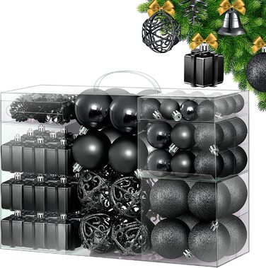 Набір різдвяних прикрас KESSER 102 шт 3-6 см чорний
