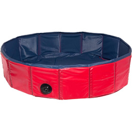 Басейн для собак Карлі діаметр 80 см синьо-червоний (Висота 30 см)