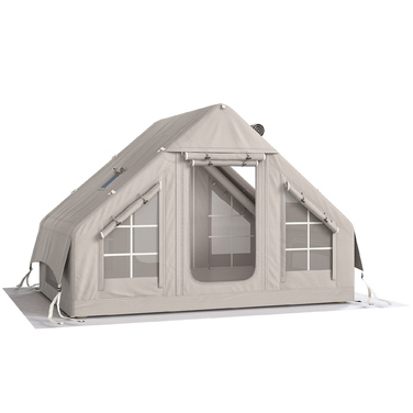 Надувний намет для 5-8 осіб зі швидким встановленням, водонепроникністю 5000 мм та захистом від вітру, з повітряним насосом, отвором для димоходу та вікном у даху