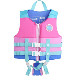 Дитячий плавальний жилет Gogokids, купальний костюм для малюків, купальники для дівчаток і хлопчиків, неопренова плавальна куртка для 1-9 років / 11-35 кг (рожевий 3,18 25 кг (Рекомендований вік 4-6 років))
