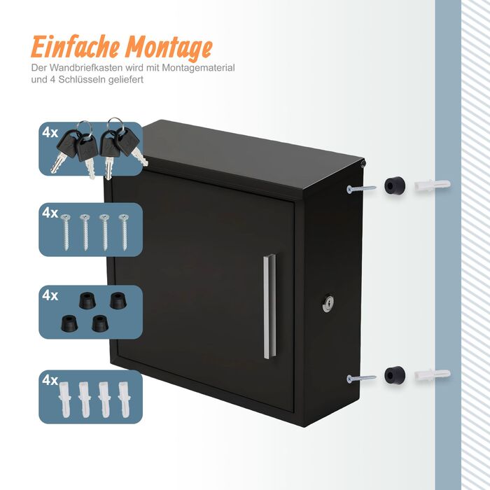 Скріпка Relaxdays - Металева поштова скринька