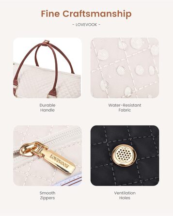 LOVEVOOK Перекидна дорожня сумка для жінок, 2-в-1, валіза, органайзер для взуття, водонепроникна, ручна, для подорожей (53L, чорний, бежевий, коричневий)