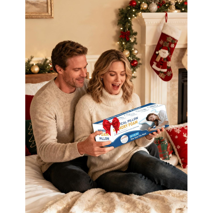 Ортопедична подушка для шиї з Memory Foam - ергономічна подушка для сну, що знімає біль у шиї, регульована за висотою для тих, хто спить на боці, з дихаючою обшивкою для комфортного сну (Біла, 40 x 66 см)