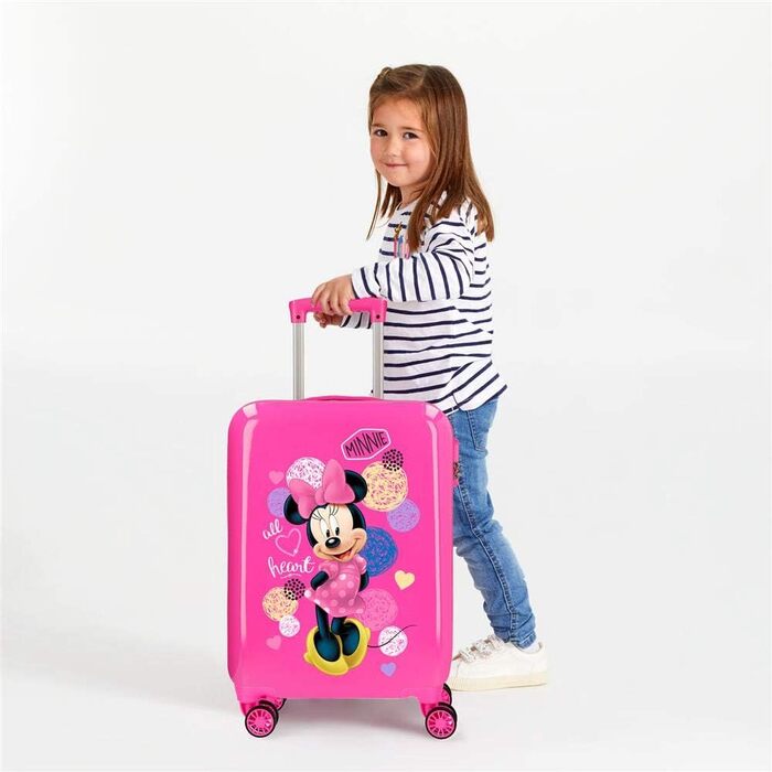 Валіза каюти Disney Love Minnie рожева 37x55x20 см Кодовий замок ABS з твердою оболонкою 32 л 2,5 кг 4 подвійні колеса ручна поклажа (фуксія, валіза)