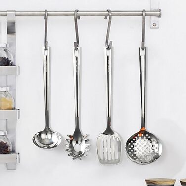 Набір кухонного інвентарю з нержавіючої сталі, 4 шт. Лопатки, ложки, лопатки для воку, кухонний інвентар (безпечний для миття в посудомийній машині)