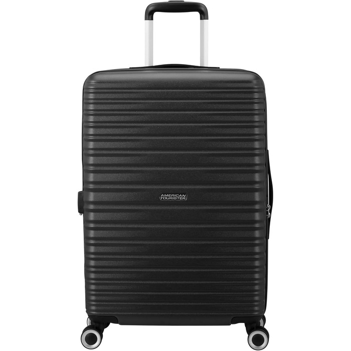 Набір валіз American Tourister Aerotech (3 шт.) – ручна, середня, велика, розширювана, з TSA-замком, блакитний (Metallic Navy) / чорний (Metallic Black)
