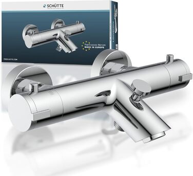 Змішувач для ванни Schütte London з термостатом, захист від ошпарювання 38°C, хром