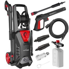 Високотискний мийник Lehmann з алюмінієвим насосом, 240 бар, 480 л/год, 2200 Вт, шланг 10м, компактний очисник площ (Missouri)