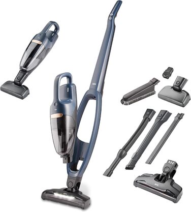 Бездротовий пилосос AEG 2в1, блакитний, QX7-1-I360: акумуляторний, для дому, з насадкою PetPro, до 50 хв роботи