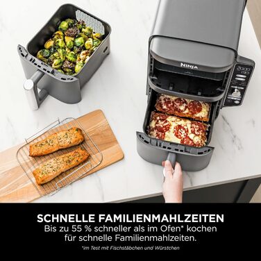 Фритюрниця Ninja Foodi FlexDrawer AF500EUCP: 7-в-1, Dual Zone, Airfryer з подвійними зонами, чорний & мідний колір
