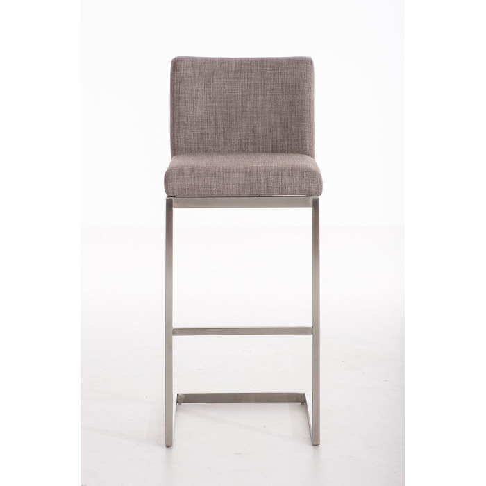 Барний стілець Paros з нержавіючої сталі, оббивка з тканини, з підлокітником та ергономічною підніжкою, сірий