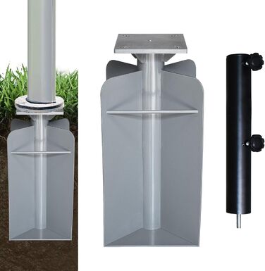 Підставка для парасольки EliteShade, сталева, до 63,5 кг, для ринку, тераси, вулиці, міцна, з мішком для піску (пісок не входить до комплекту), червоно-коричнева