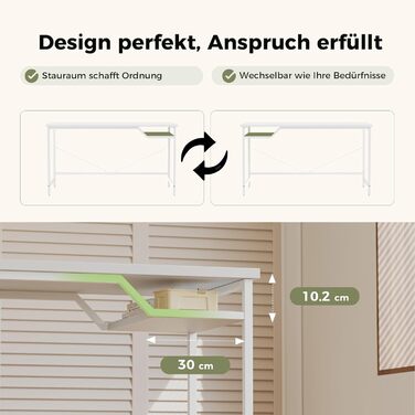 Комп'ютерний стіл Mericonia 120 см, ігровий стіл для невеликих приміщень, білий стіл для дому та офісу, стіл для студентів 120x60 см