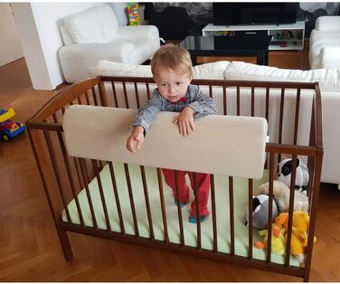 Захист для ліжечка дитячого бортик-подушка від випадання (120 см, Бежевий)