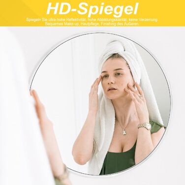 Кругле дзеркало на стіну FRUMENSHIP, діаметр 76 см, сріблястий, з металевим каркасом. Підходить для вітальні, спальні, ванної кімнати, коридору.