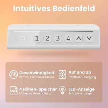Регульований стіл HUANUO з підйомною механізмом, 4 пам'яті висоти, для дому, офісу та комп'ютера, стоячий стіл, колір: світло-волоський горіх, розмір: 160 x 80 см