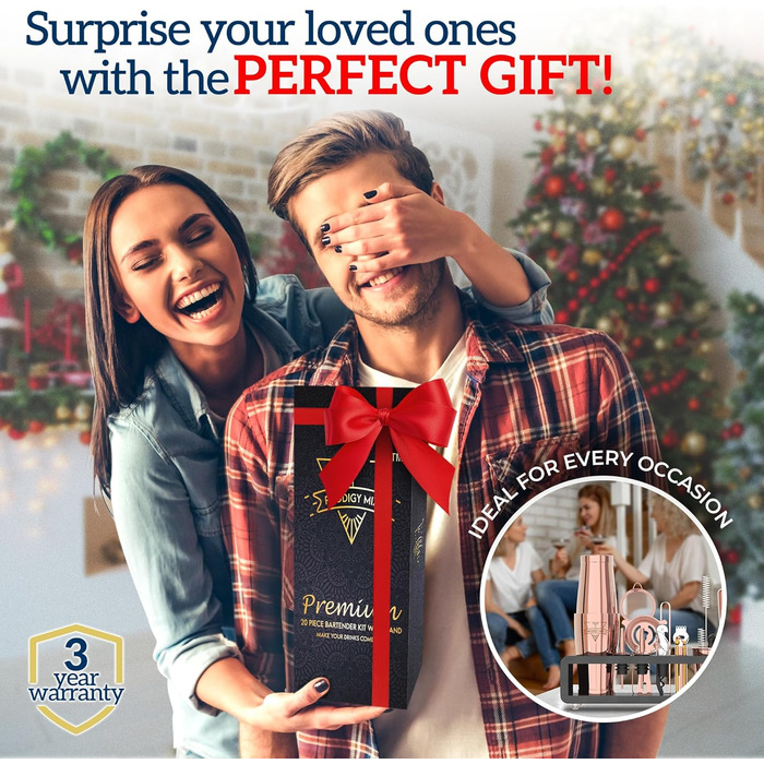 Набір бармена Elite Mixology: Шейкер Boston 20 предметів з підставкою, з нержавіючої сталі. Комплект для приготування коктейлів, барменський аксесуар, рецепти в подарунок