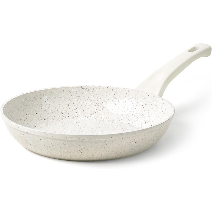 Набір сковорідок Innerwell 3 шт. (20, 24, 28 см) з керамічним покриттям, індукційні, для професійного використання, сумісні з духовкою, без PFOA, придатні для миття в посудомийній машині (білі)