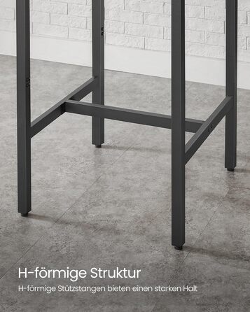 Столик барний VASAGLE, кухонний, для вітальні, 60x60x106 см, сталевий каркас, індустріальний дизайн, вінтажний колір, проста збірка LBT035K01