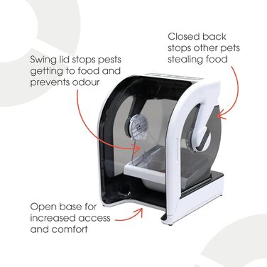 Автоматична годівниця для котів Closer Pets MiBowl до 340 г біло-чорна