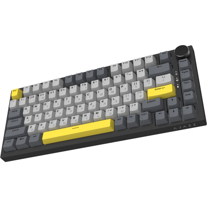 Дротова механічна клавіатура Ajazz AK820 Sea Salt Switch Black (AK820-SS-BGY)