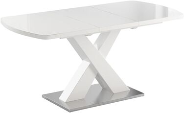 Розсувний обідній стіл Vicco Chinto, 120-160 x 80 см, чорний/білий
