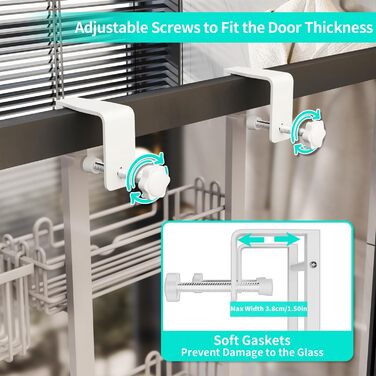 Настінна поличка для душу HapiRm з 22 гачками та 2 тримачами для зубних щіток - 4 яруси, білий