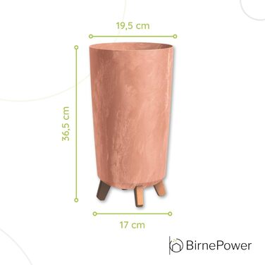 Плантатор BirnePower Gracia Slim 44,5 см – сучасний горщик для квітів з ніжками, бетонної текстури, стійкий до УФ-випромінювання та погодних умов, елегантний кашпо для балкона, саду, інтер'єру – антрацит (висота 36,5 см, теракота, бетон)