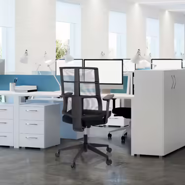 Офісне крісло / поворотне крісло SPINIO сітка / тканина чорна hjh OFFICE